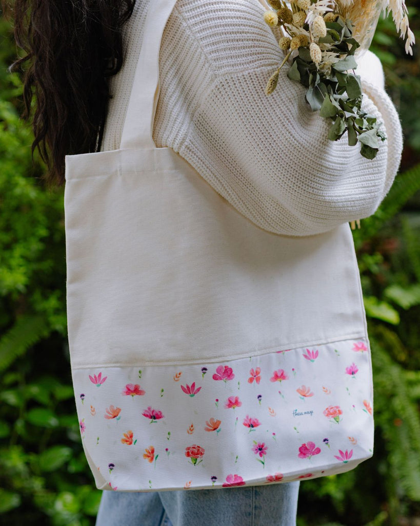 Bolso de tela Flores verano - Arte Amelia Mayo