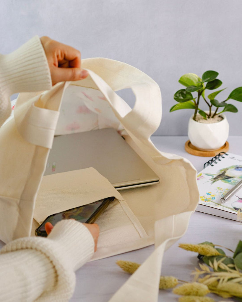 Bolso de tela Flores verano - Arte Amelia Mayo