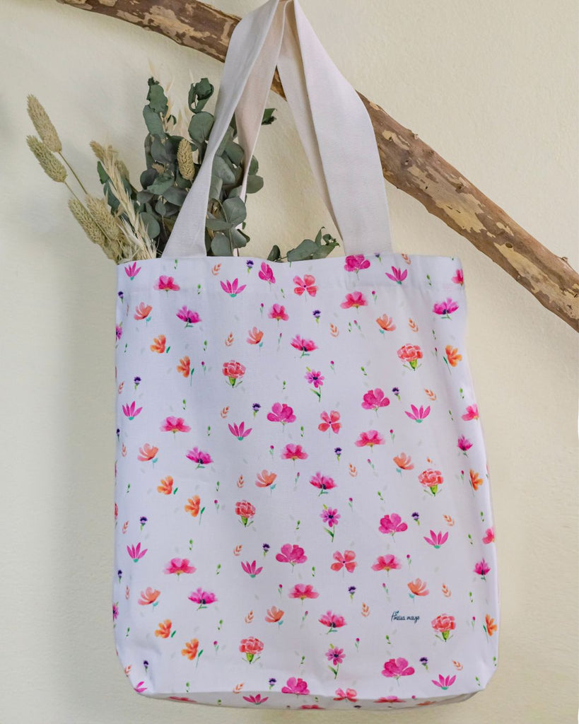 Bolso de tela Flores verano - Arte Amelia Mayo