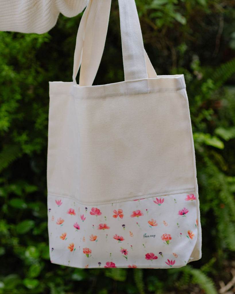 Bolso de tela Flores verano - Arte Amelia Mayo