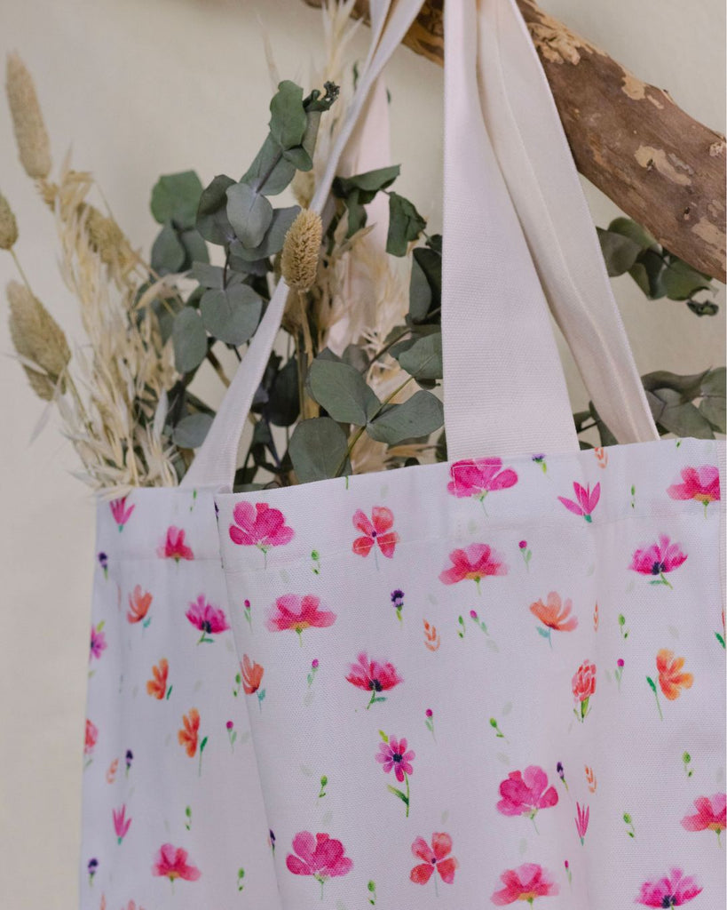 Bolso de tela Flores verano - Arte Amelia Mayo