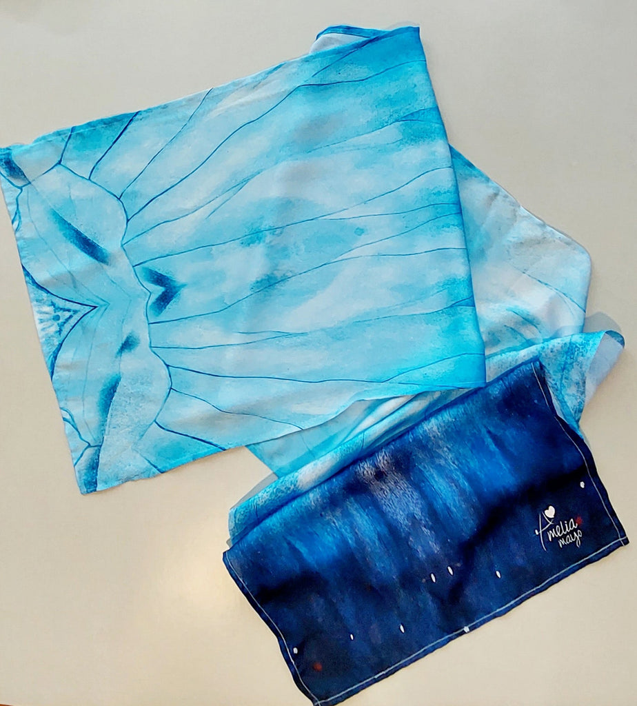 Bufanda de Mariposa Morpho - Arte Amelia Mayo